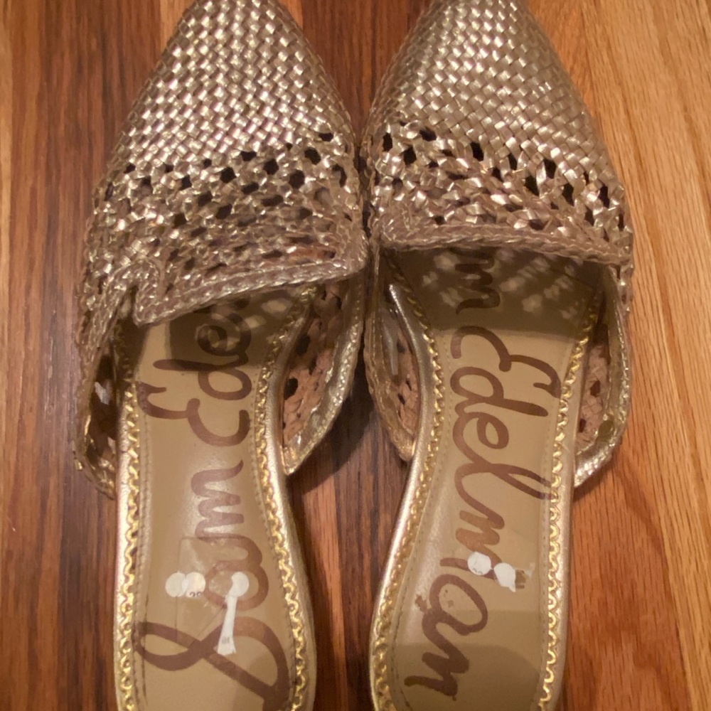 Sam Edelman Gold Mules